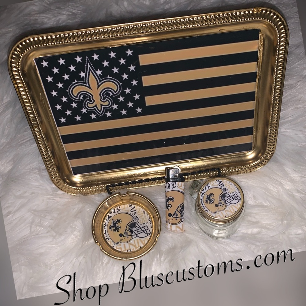 New Orleans Saints Rolling Tray Set